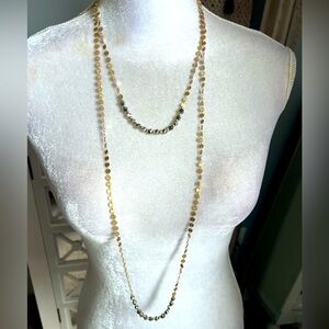 Layered chain metal disc necklace